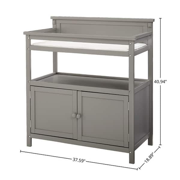 Emery 38" Wide Modern Style Wood Changer with Door/Pad, Gray