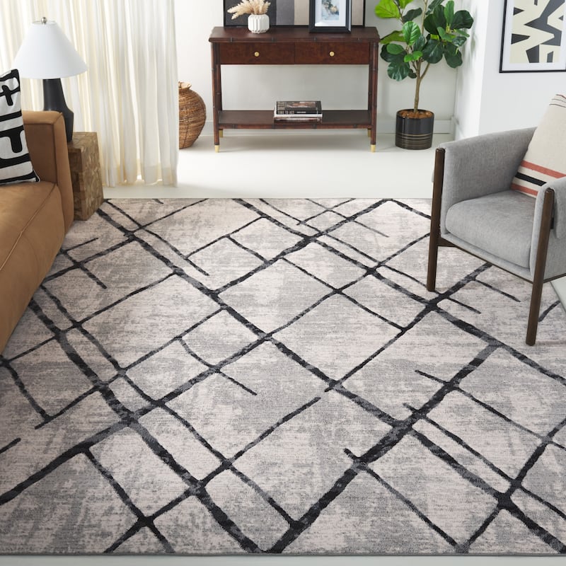 SAFAVIEH Odyssey Adolfine Modern Trellis Rug - 9' x 12' - Grey/Black