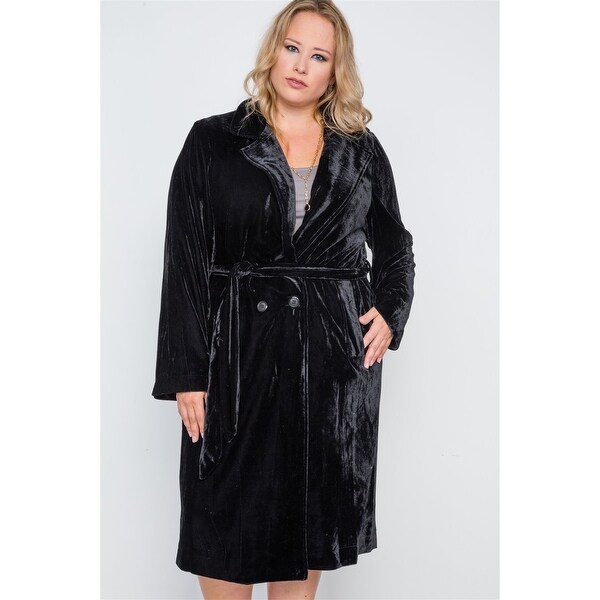 long velvet coat plus size