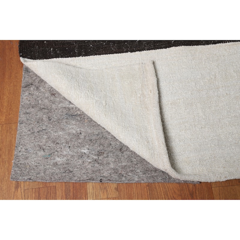 Hand Woven Oriental Cotton Carpet Modern Tribal Beige & Ivories Kilim Area Rug - 15' 1'' X 9' 8''