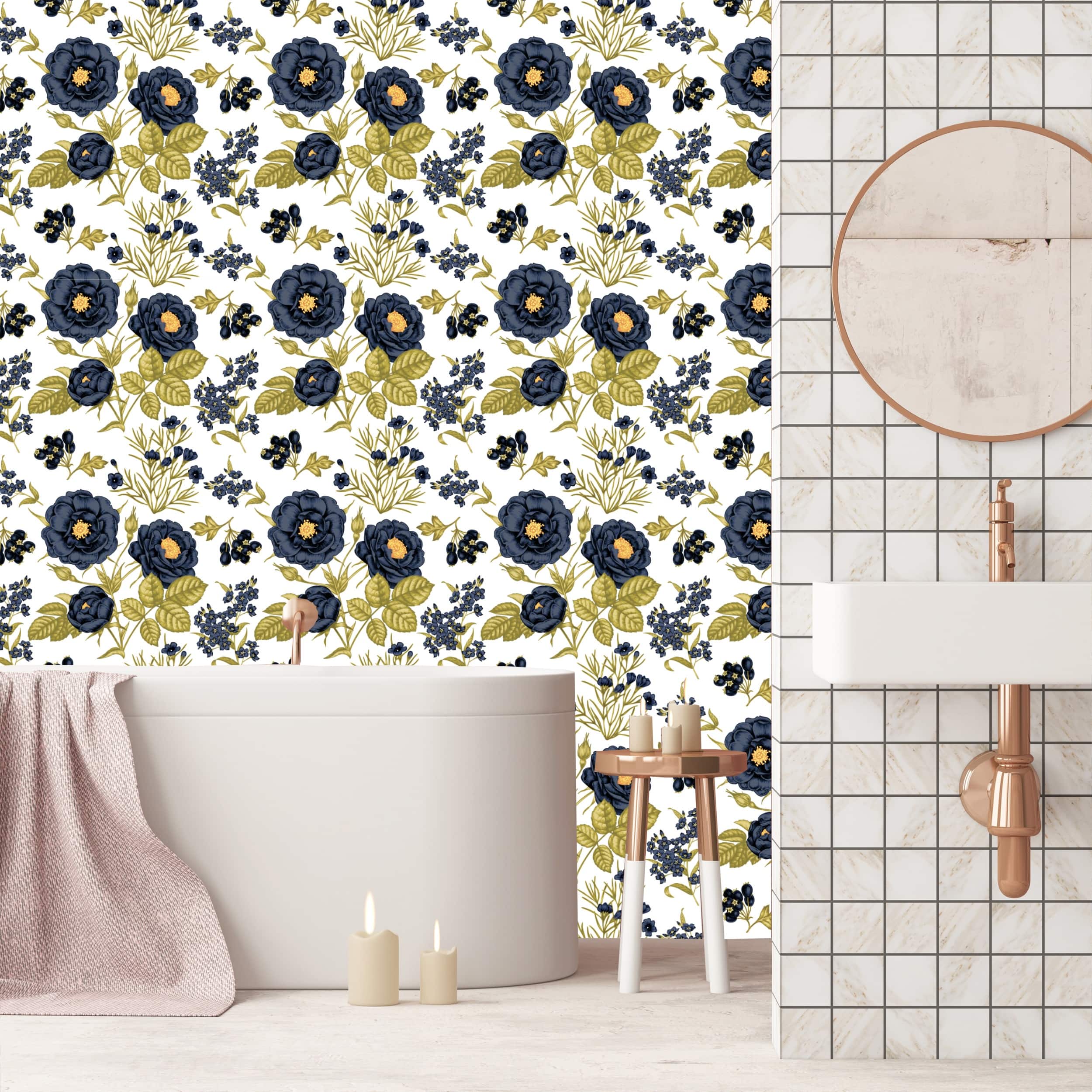 Paeonia Peony Removable Wallpaper 24'' inch x 10'ft Bed Bath