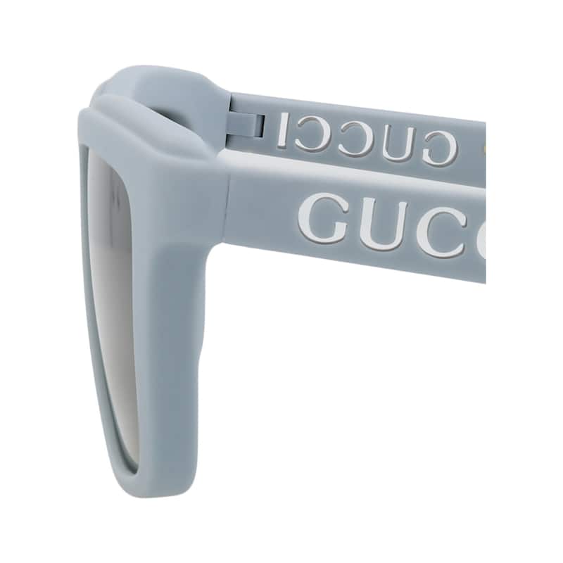 Gucci Square-Frame Injection Sunglasses, Bottle Green Lens, Matte Solid Dusty Light Blue Frame