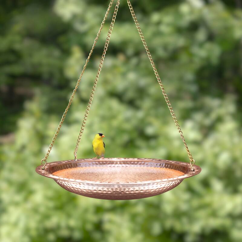 Pure Copper 18" Hanging Bird Bath By Good Directions