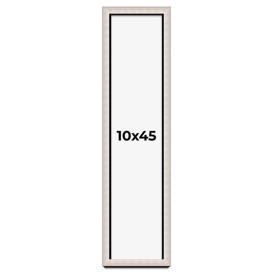 10x45 Shadow Box Frame Silver Real Wood Contemporary Shadowbox Display Frame UV Acrylic Front Acid Free Backing and Hardware