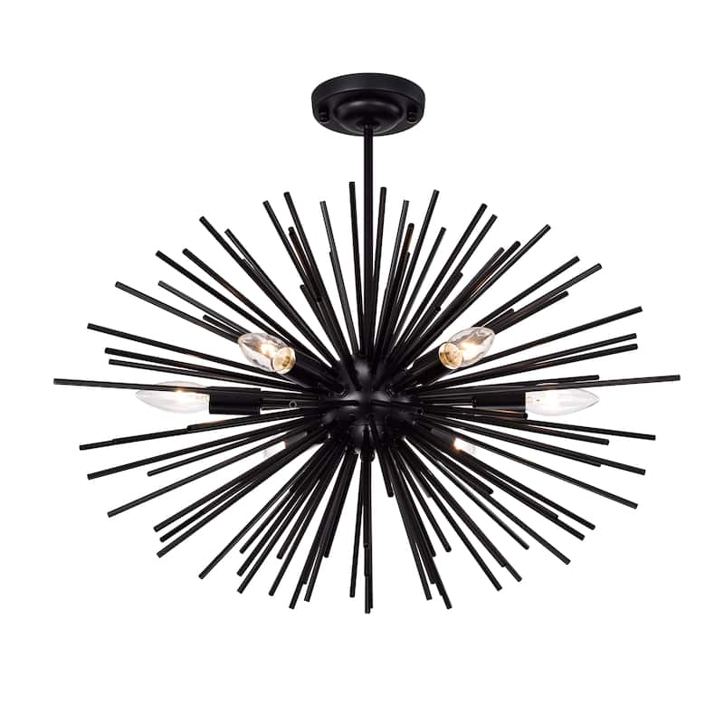Lorena Sputnik Black 6-Light Industrial Chandelier