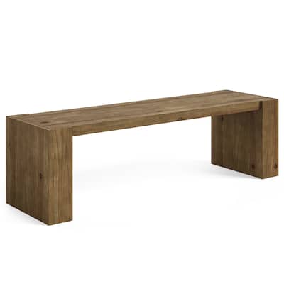 Solid Wood Entryway Bench Farmhouse Indoor Bench for Living Room