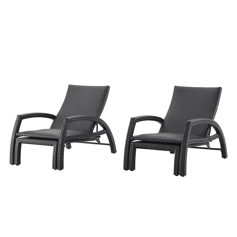 Aluminum Lounger Outdoor Wicker Convertible Chaise Lounge