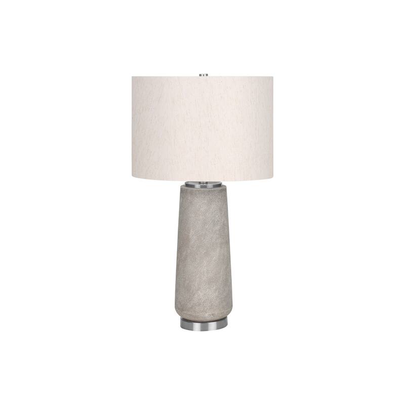 Lighting, 29"h, Table Lamp, Grey Resin, Ivory / Cream Shade, Modern