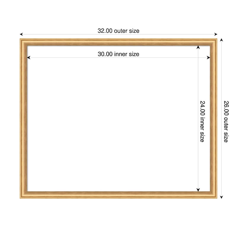 Amanti Art Salon Scoop Gold Framed Dry Erase Magnetic Board - 32 x 26 in - Salon Scoop Gold