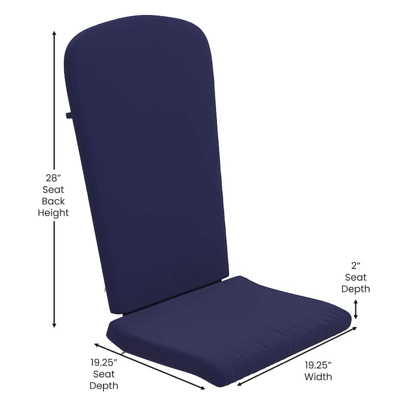 Set of 2 All-Weather High Back Adirondack Chair Cushions