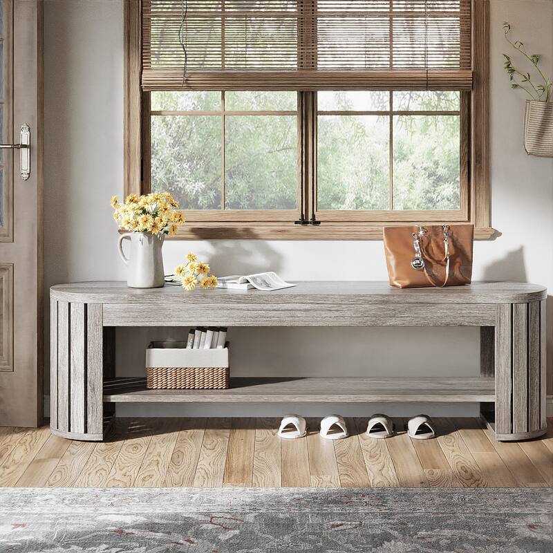 Wood Entryway Shoe Bench, Shoe Storage Bench, Bedroom Entrance Living Room End of Bed Stool Accent Bench