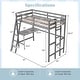 preview thumbnail 14 of 28, Costway Twin Size Loft Bed w/ Desk & Shelf 2 Ladders & Guard Rail for