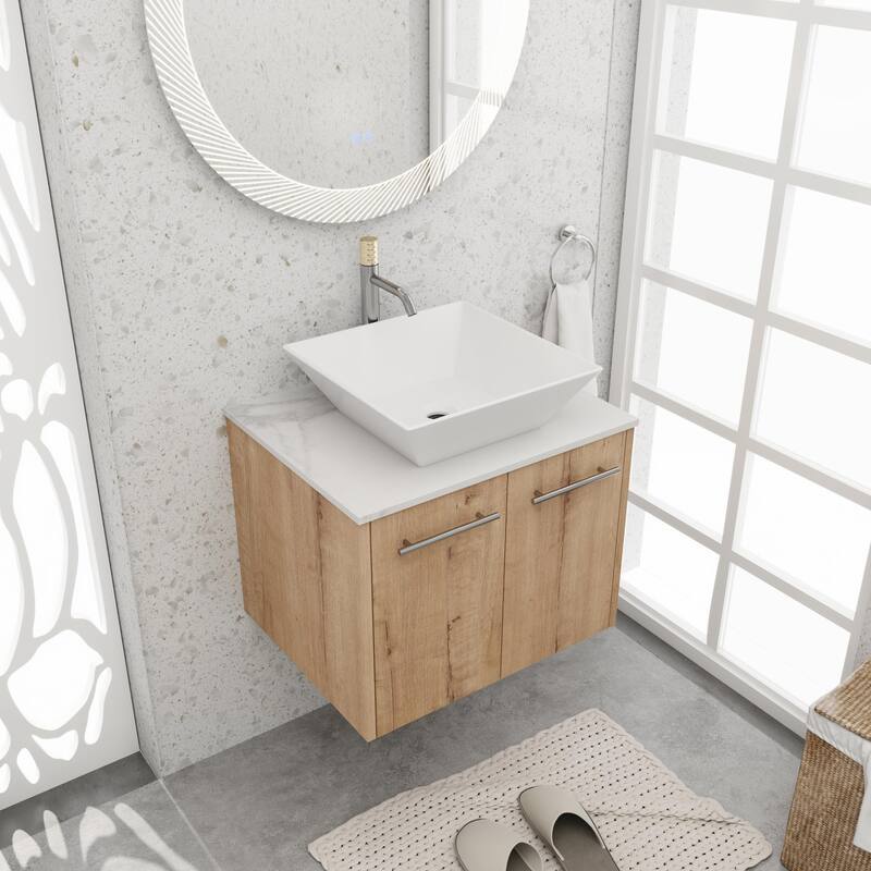 BNK 24"/30" Single Sink Bathroom Vanity with Soft Close Door, Modern Floating Vanity
