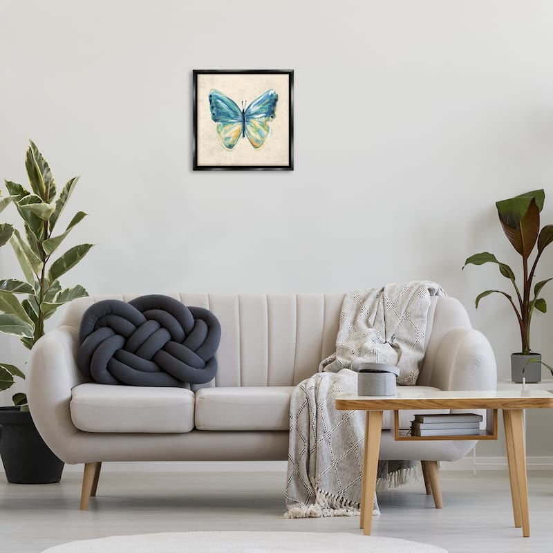 Stupell Bright Watercolor Butterfly Framed Floater Canvas Wall Art Design By Carol Robinson