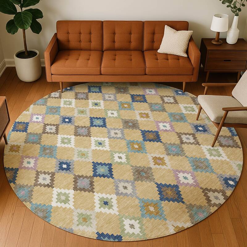 Machine Washable Indoor/ Outdoor Global Ahmet Chantille Rug