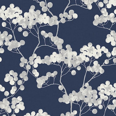 Seabrook Designs Bayberry Blossom Non-Woven Unpasted Wallpaper - 20.9 in. W x 33 ft. L