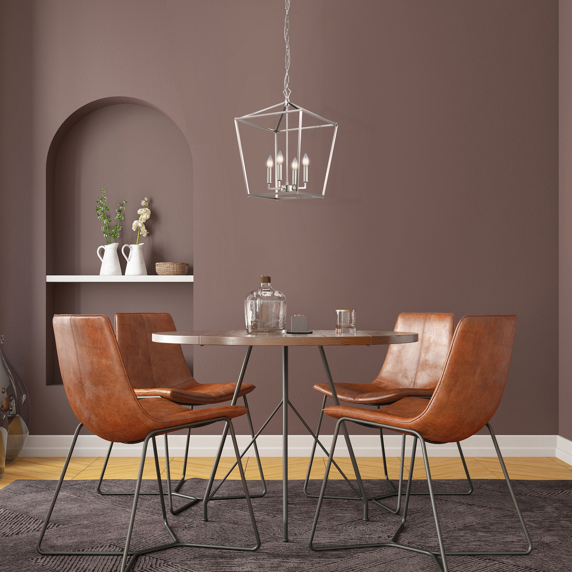 Brushed nickel lantern pendant light on sale