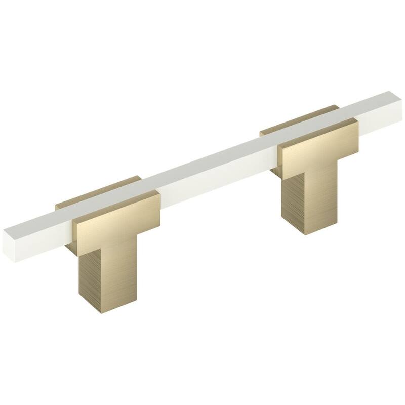 Amerock BP77898 Urbanite 3" Center to Center Bar Cabinet Pull - Golden Champagne / White