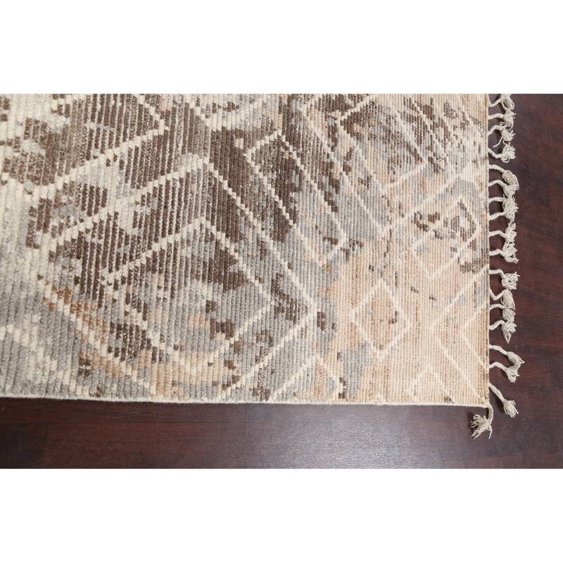 Geometric Contemporary Moroccan Oriental Area Rug Handmade Wool Carpet - 5'4" x 7'10"