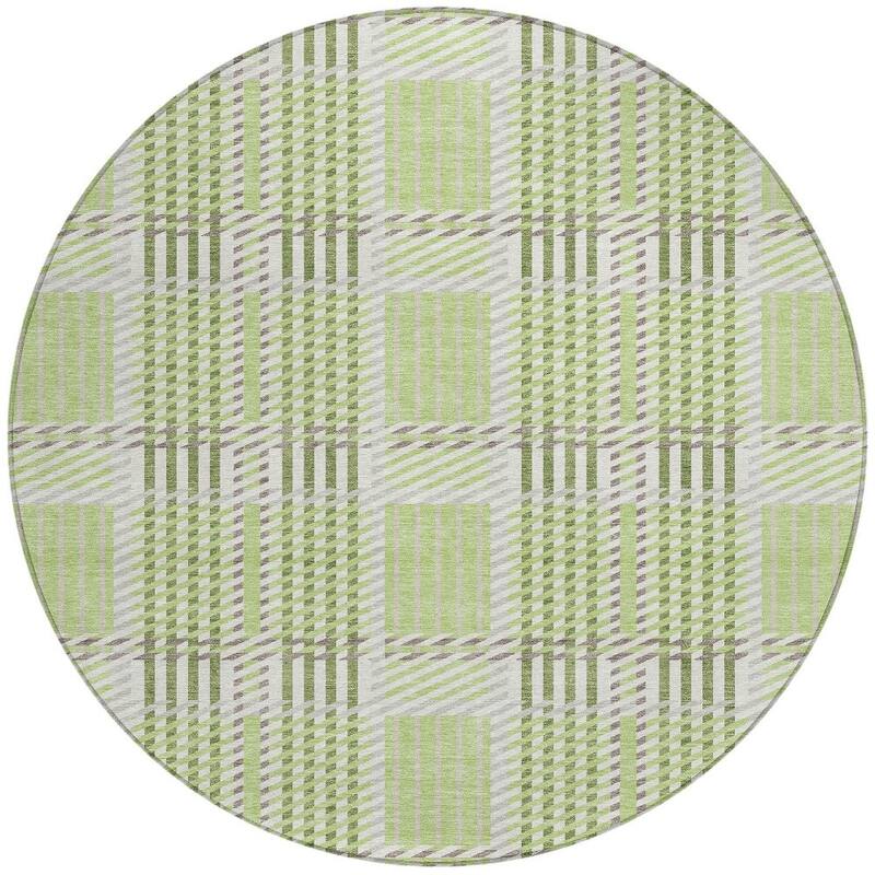 HomeRoots Plaid Transitional Rectangle Outdoor Rug