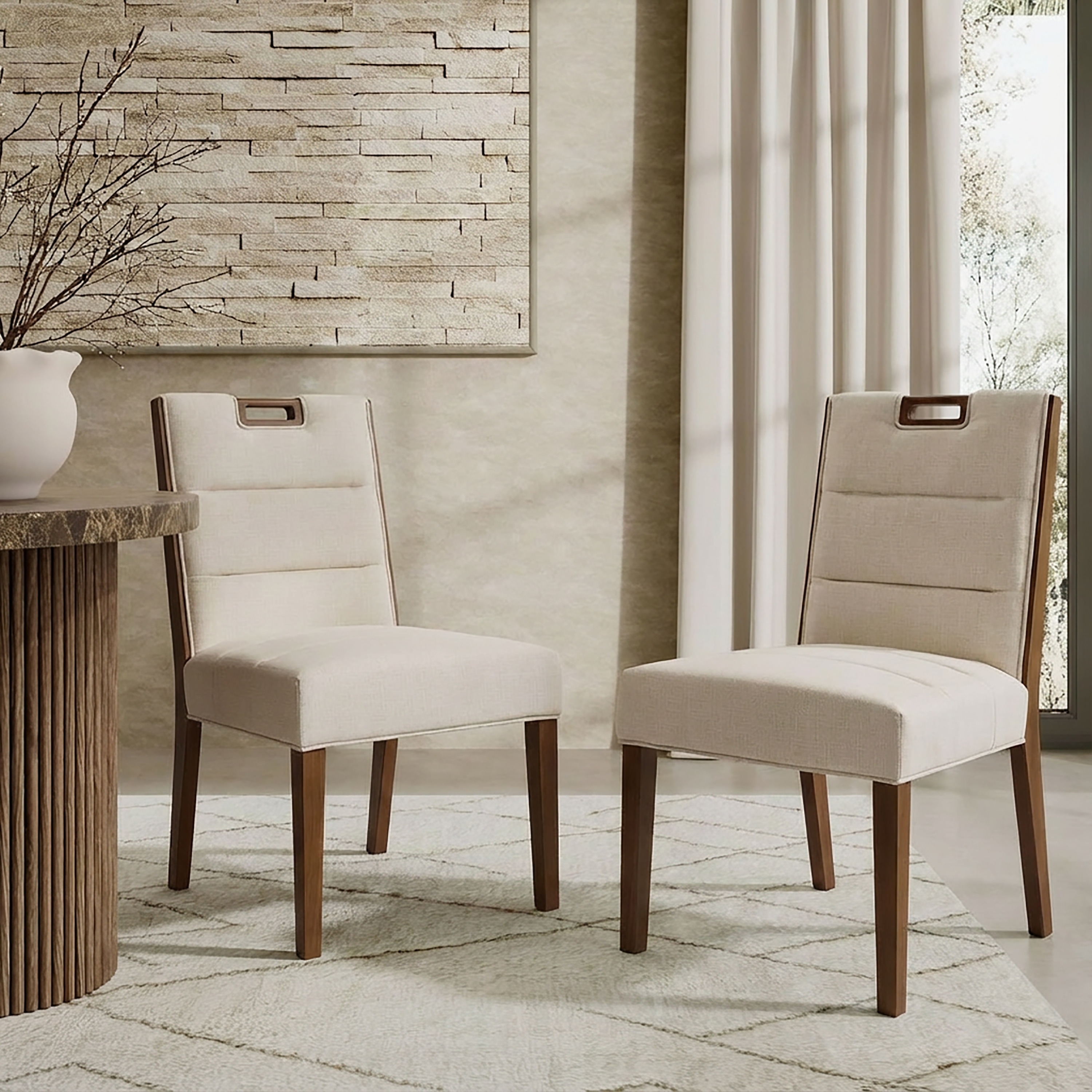 Christopher Knight Home - Modern Wooden Upholstered Dining Chair Set