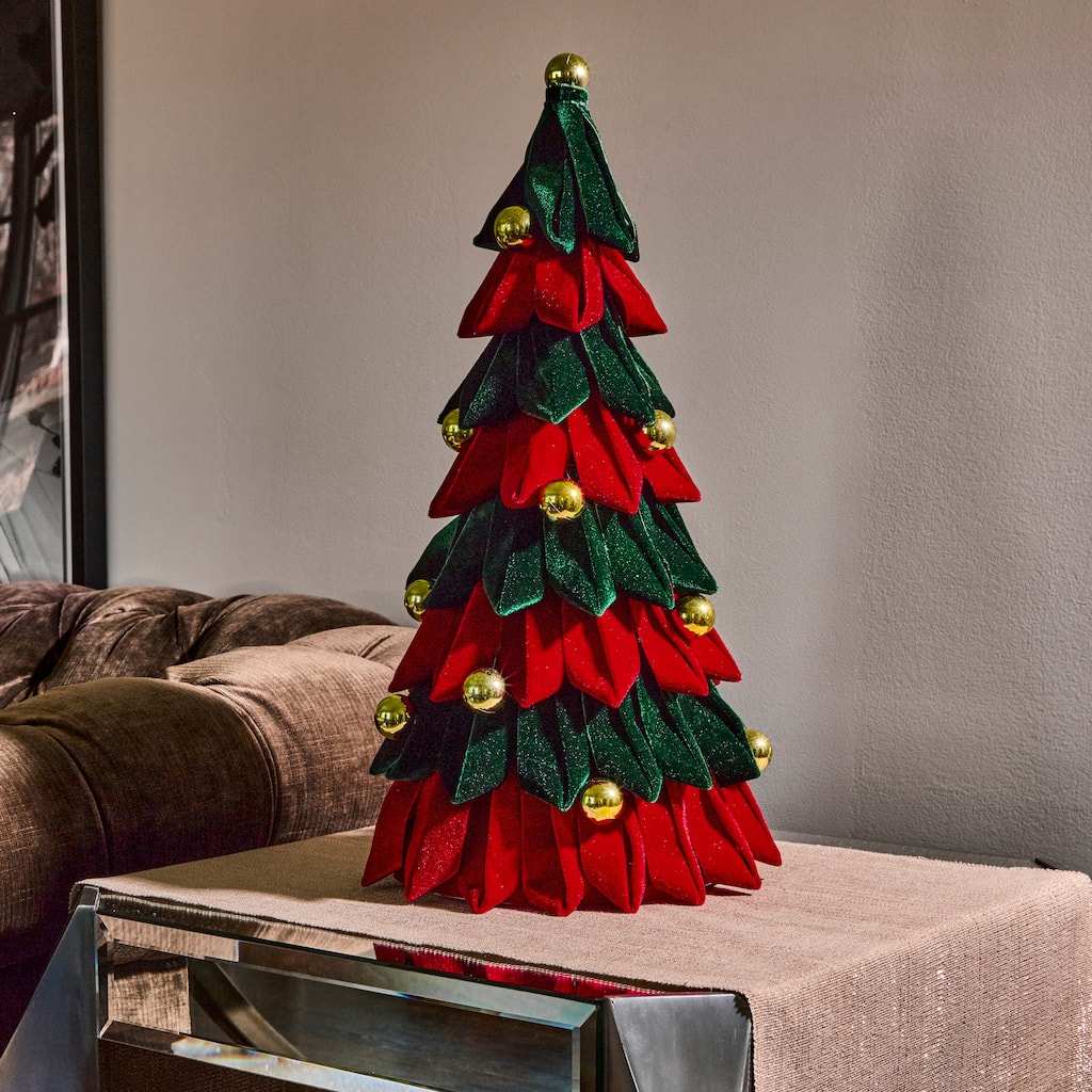 21" Velvet Loop Tree With Ornaments