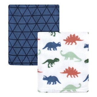 Hudson Baby Infant Boy Silky Plush Blanket, Dinosaurs, 30x36 inches - Dinosaurs - 30x36 inches