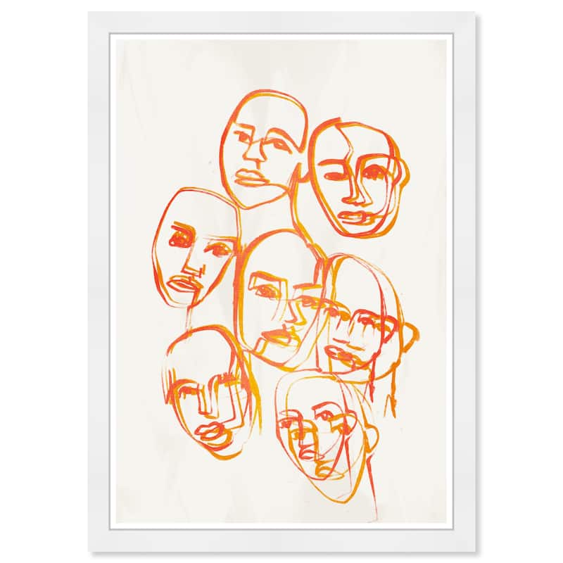 Wynwood Studio Prints People and Portraits Friendly Faces White and Modern & Contemporary Wall Art Canvas Print