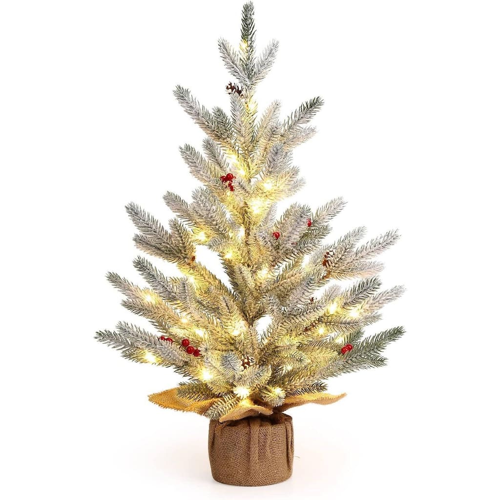 2 Ft Prelit Table Top Small Christmas Tree with Lights - 2 ft
