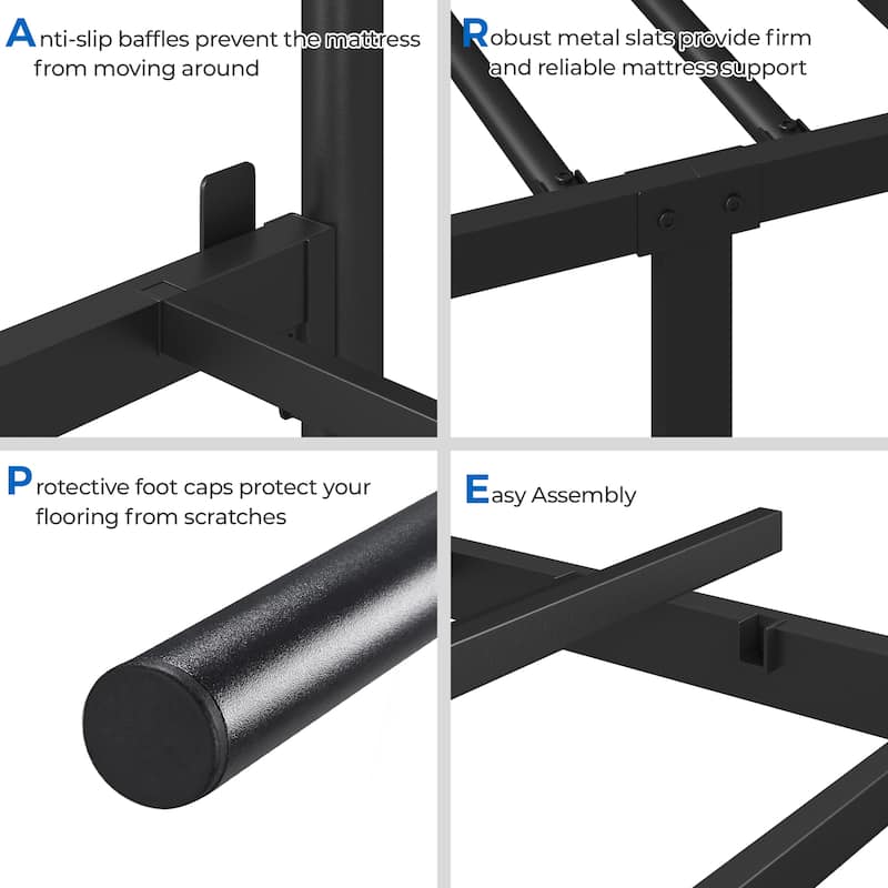 Yaheetech Simple Metal Platform Bed Frame with Curved Design Headboard and Footboard