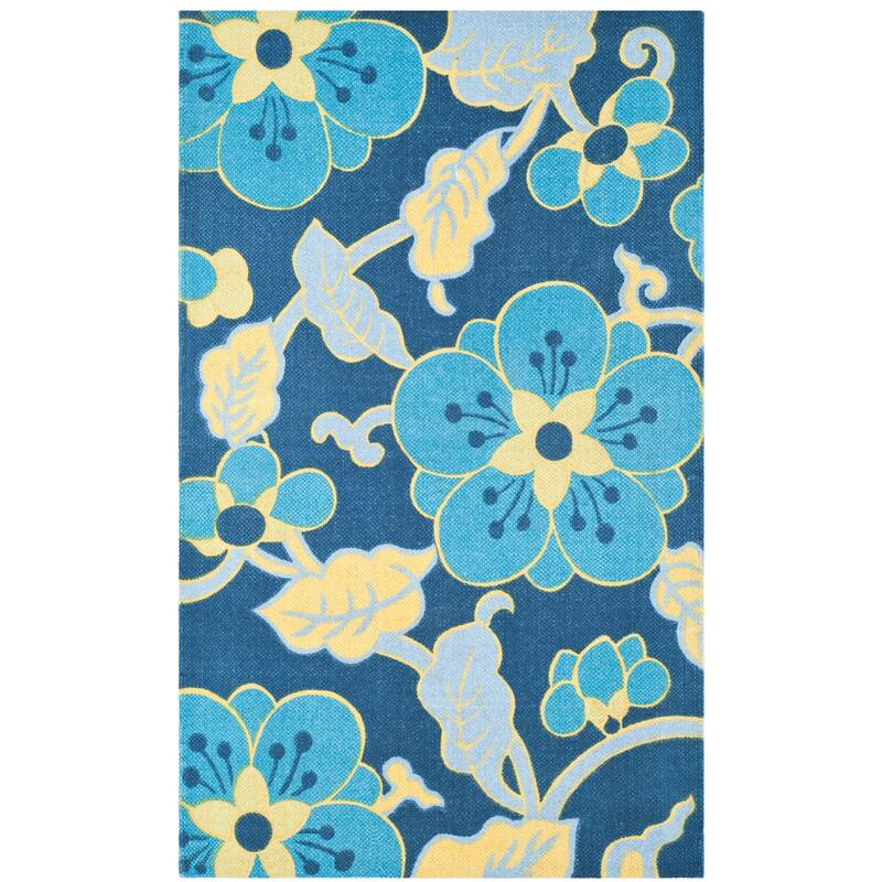 SAFAVIEH Handmade Cedar Brook Zina Modern Cotton Rug - 2'6" x 4' - Navy Blue/Multi - Rectangle