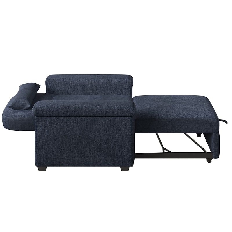Living Room Lounger Chair 3 in 1 Convertible Sleeper Chair with Pillow