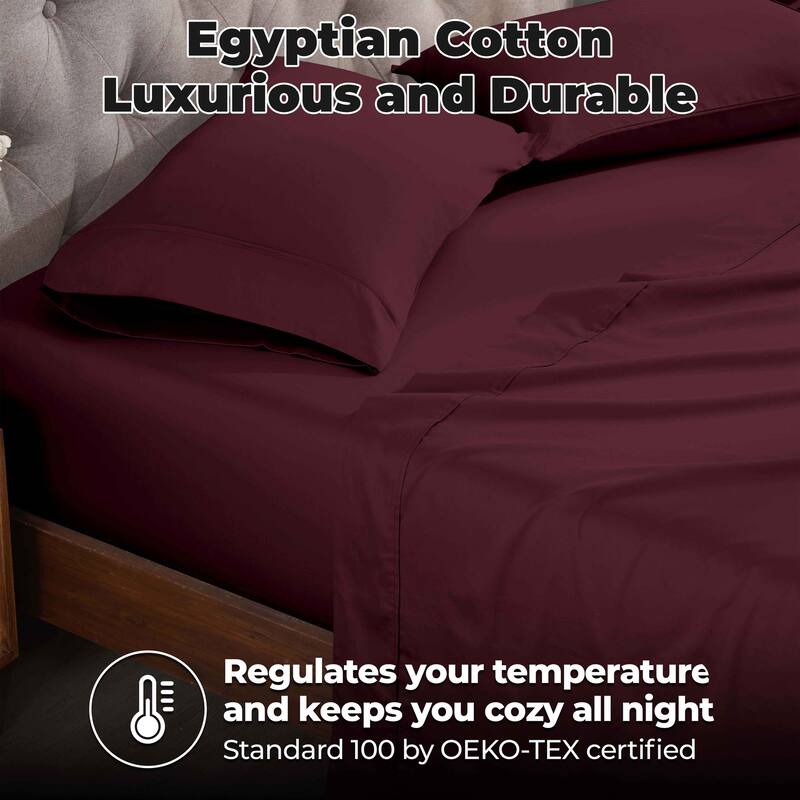 Superior Egyptian Cotton 300 Thread Count Solid Bed Sheet Set