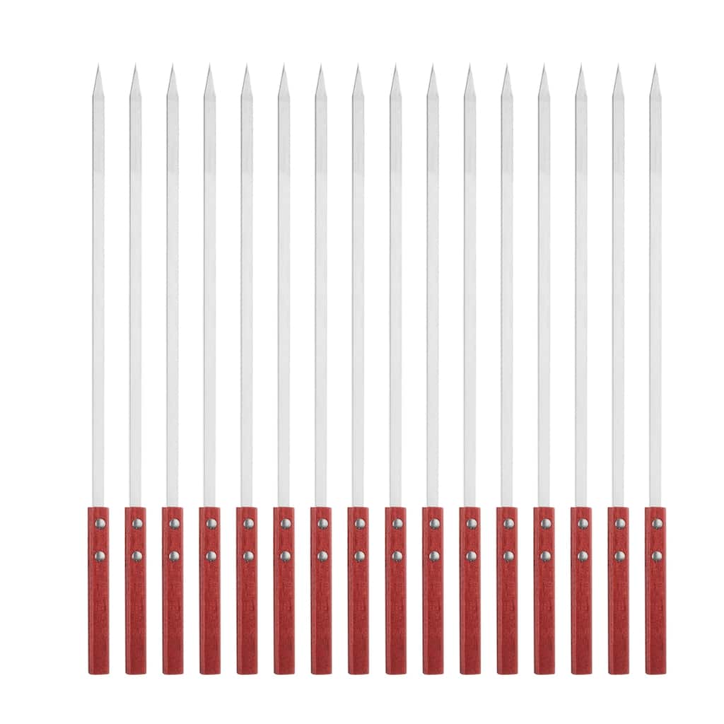 16pcs Kebob Skewers 50cmx10mmx2mm Flat Sticks with Wood Handle - 150cmx10mmx2mm