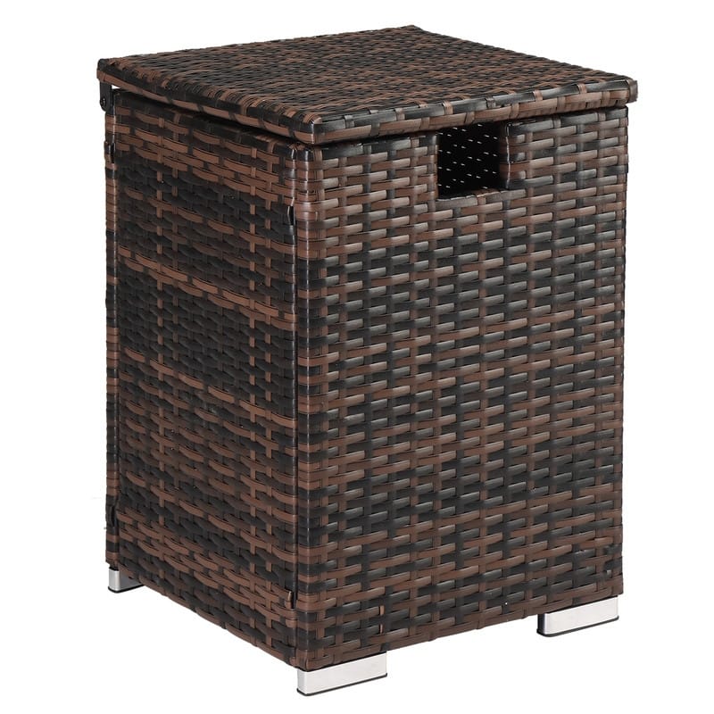 Patio Wicker Propane Gas Tank Box Tank Cover Side Table