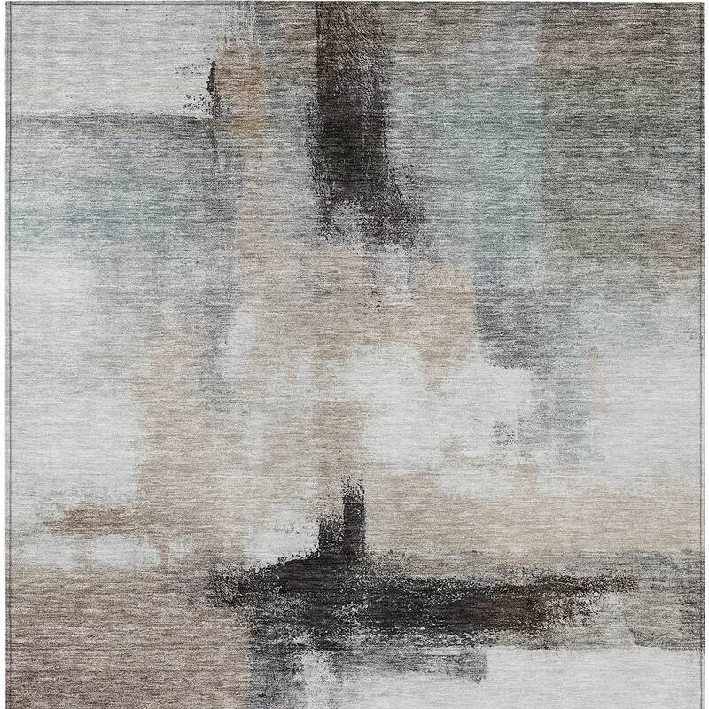 HomeRoots Abstract Transitional Rectangle Outdoor Rug