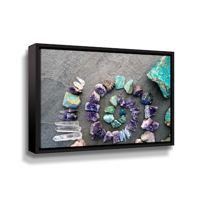 Reiki Energy Crystal Spiral Gallery Wrapped Floater-framed Canvas