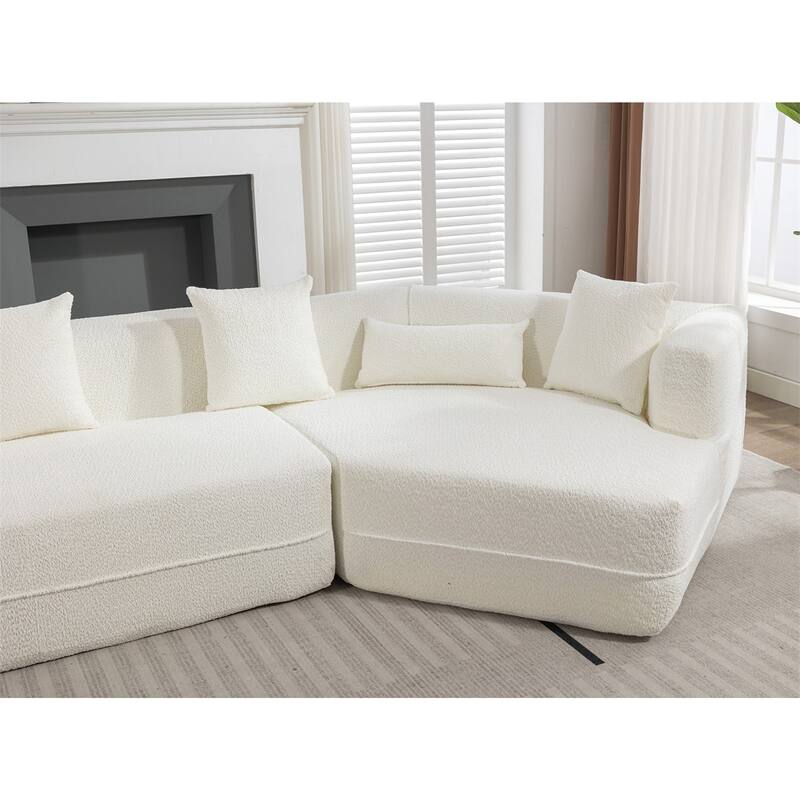 Upholstered Living Room Sectional Sofa, Modern Minimalist Style Couch