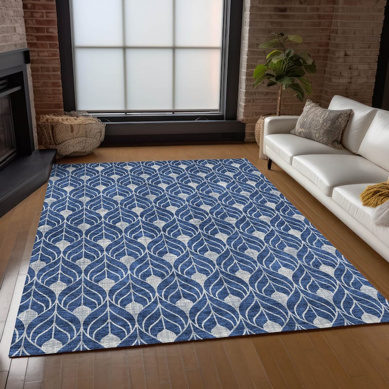 Machine Washable Indoor/ Outdoor Chantille Contempoary Geo Rug