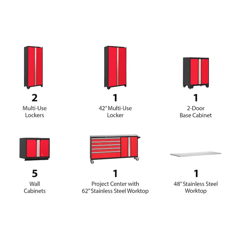 NewAge Products Bold Series 222" W x 18" D 11 Piece Garage Cabinet Set