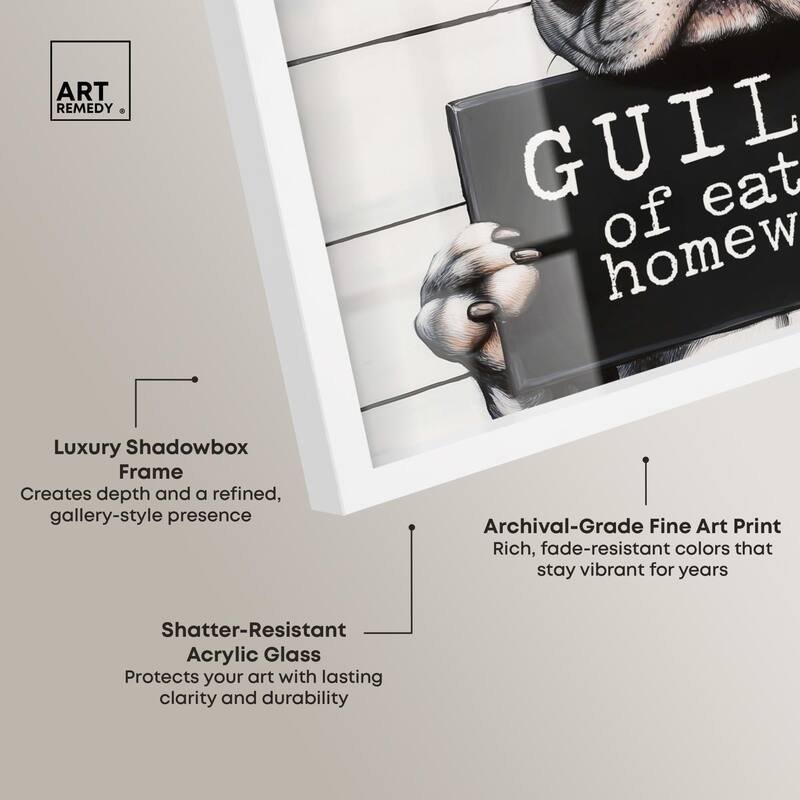 Guilty of Eating Homework Shadowbox by Art Remedy