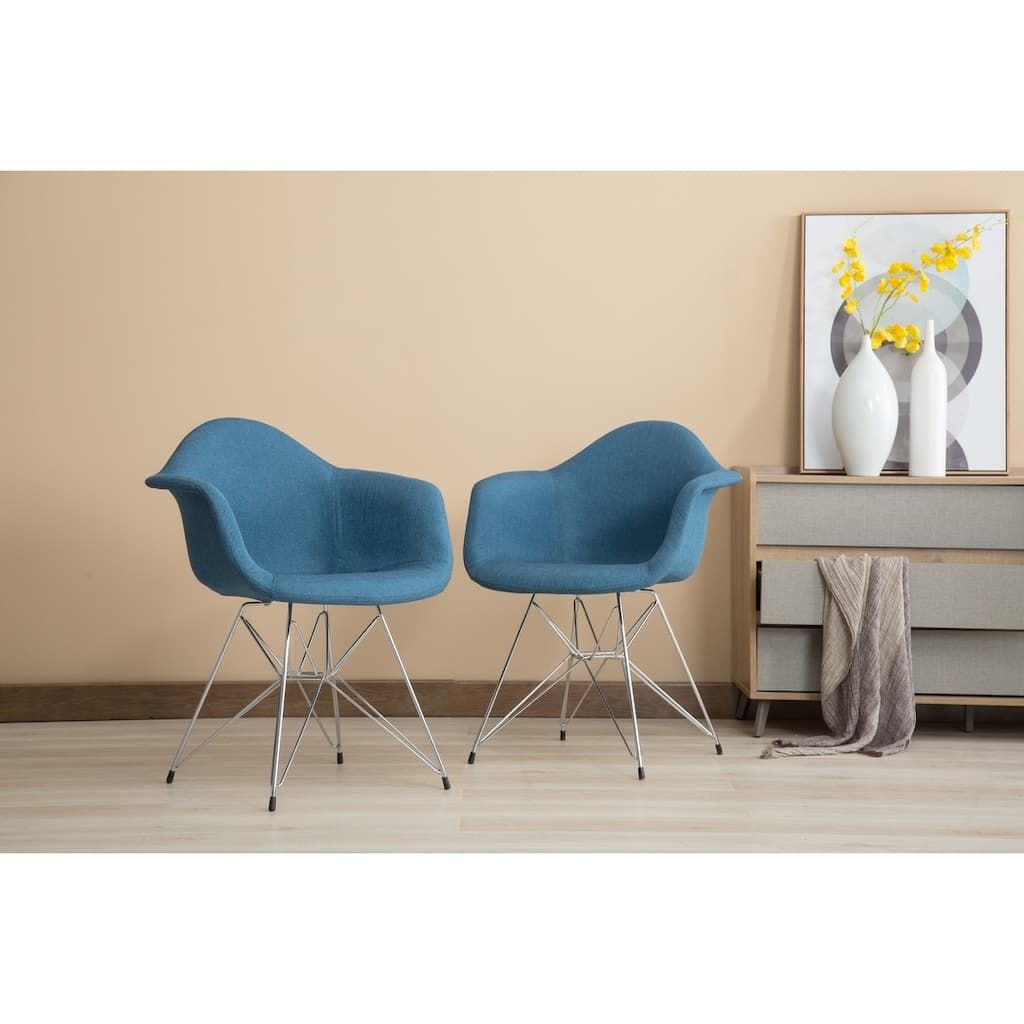 Porthos Home Upholstered Dining Armchairs w/ Metal Legs (Set of 2)