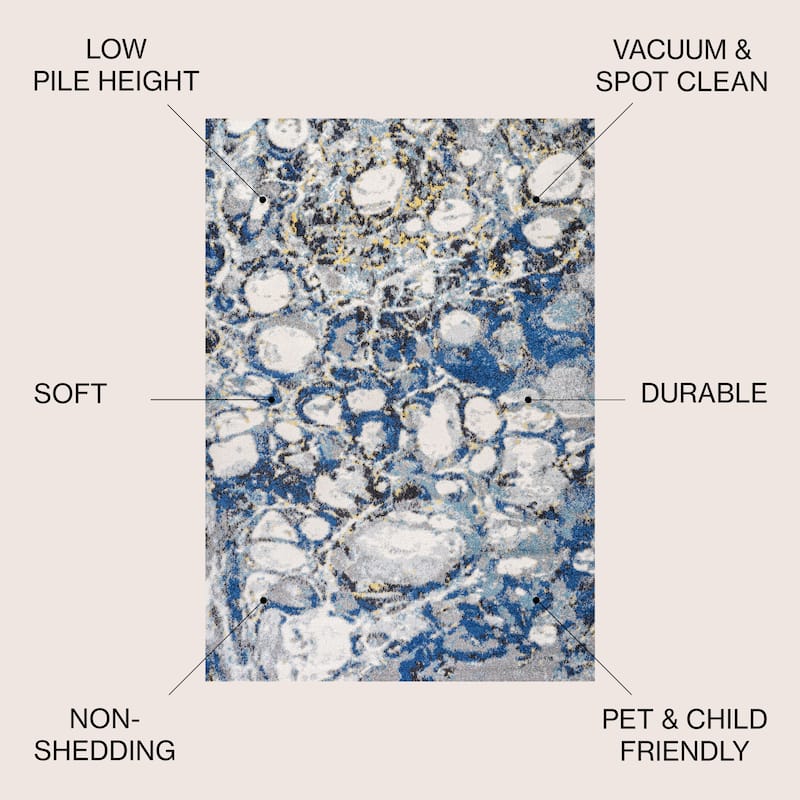 JONATHAN Y Linear Marbled Abstract Area Rug
