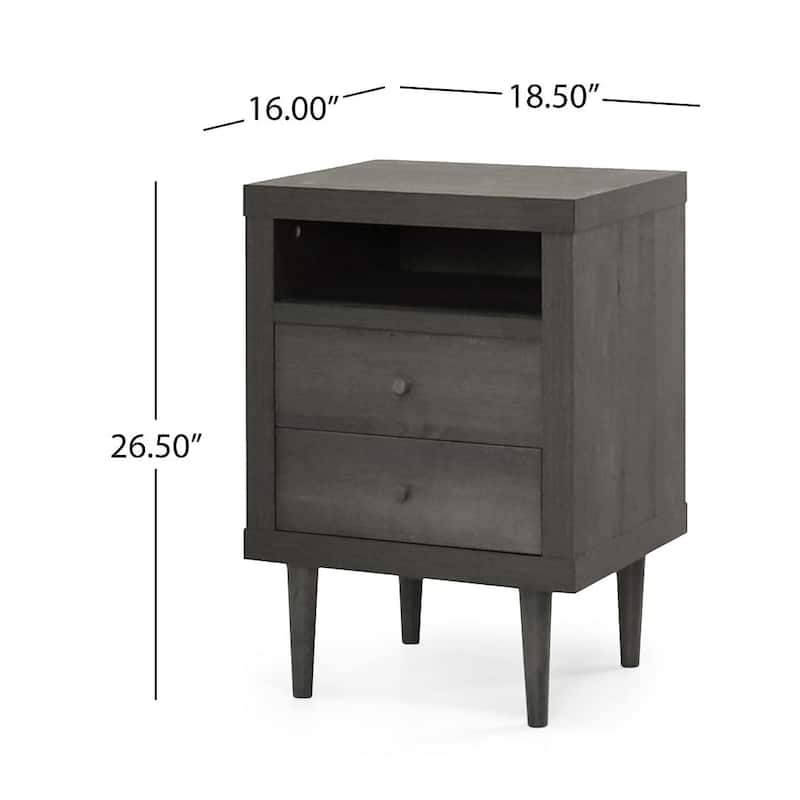 18.65'' L Modern 2-Drawer Nightstand by Christopher Knight Home