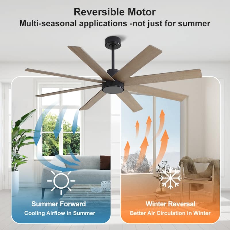 MLiAN 60 in. 8-Plywood Blades Indoor Ceiling Fan With Remote...