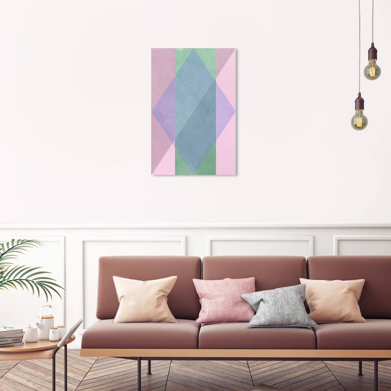 Wynwood Studio Canvas Abstract GEOMETRIC POP II Pink and Light Pink Mid-Century Modern Wall Art Canvas Print - 30 x 20