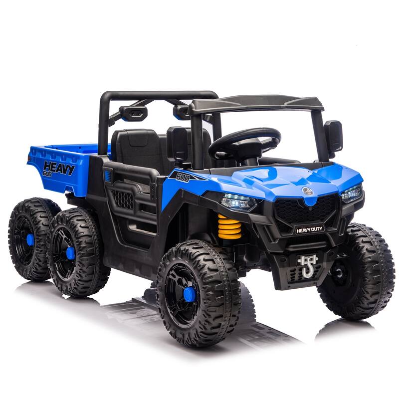 24V 400W Kids Ride On Six-wheel Electric Dump Truck W/ PC 2.4G, 4WD Super Performance, Six-wheel Suspension, Bluetooth