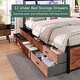 preview thumbnail 5 of 13, Queen Bed Frame with Storage Headboard and 12 Drawers LED Lights, Metal Slats Support