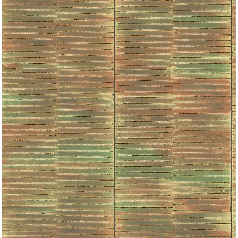 Seabrook Designs Koi Dynasty Bamboo Unpasted Wallpaper - 20.5 in. W x 33 ft. L - Spice and Metallic Gold