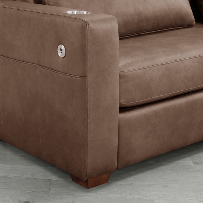 Spruce & Spring Ezra 89" Modern High Back Living Room Sofa with USB & Cup Holders